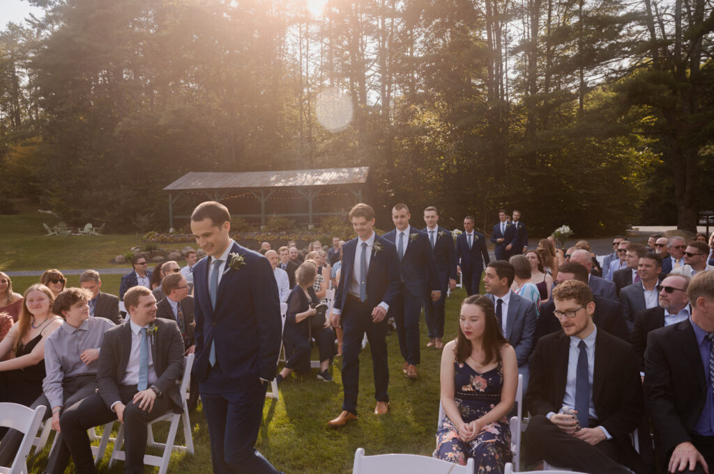 The groomsmen getting ready to take their places for the ceremony.