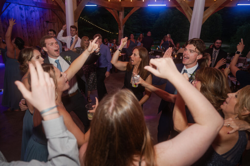 A group of guests on the dance floor.